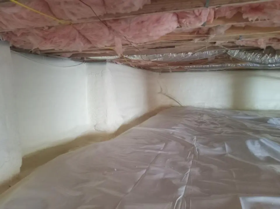 Crawl space encapsulation with closed-cell spray foam for Flat Roof Repair in Long View
